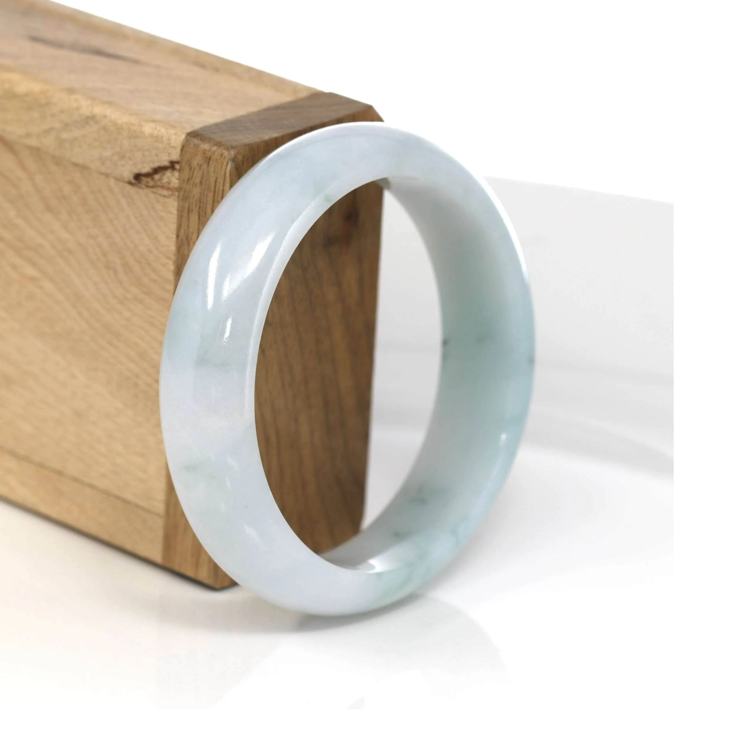 Genuine Burmese Green Jadeite Jade Bangle Bracelet (54.74 mm) #553