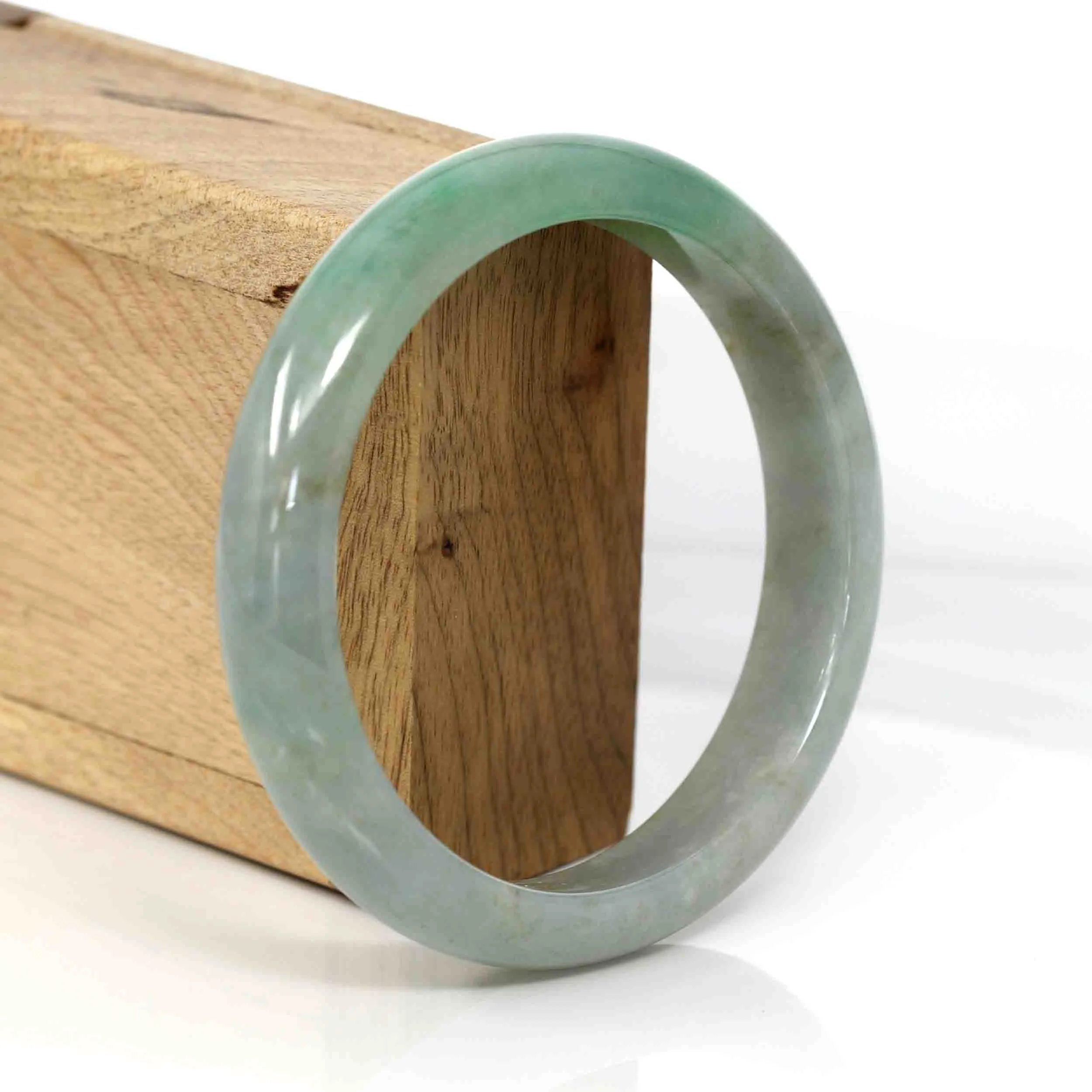 Genuine Burmese Green Jadeite Jade Bangle Bracelet ( 62.35 mm) #329