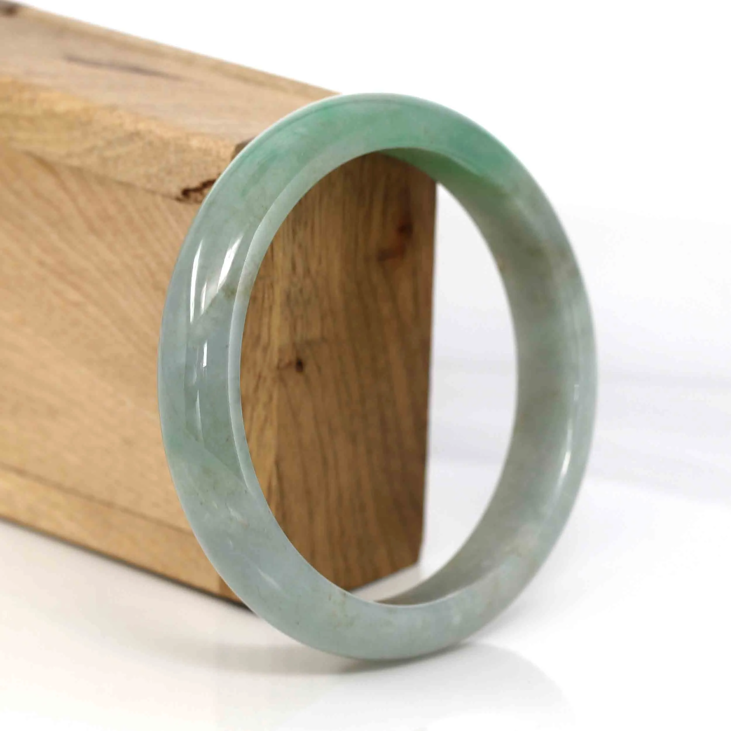 Genuine Burmese Green Jadeite Jade Bangle Bracelet ( 62.35 mm) #329