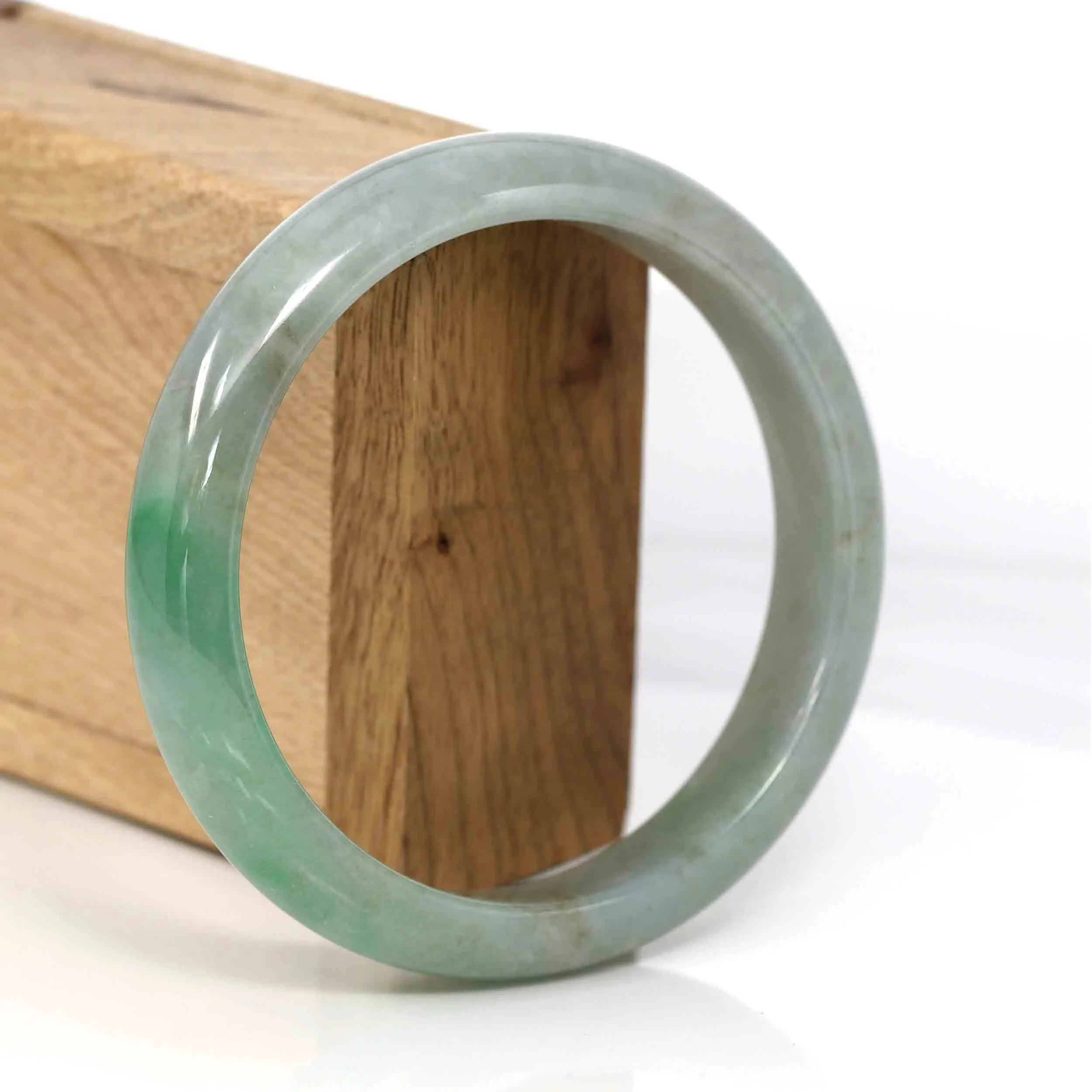 Genuine Burmese Green Jadeite Jade Bangle Bracelet ( 62.35 mm) #329
