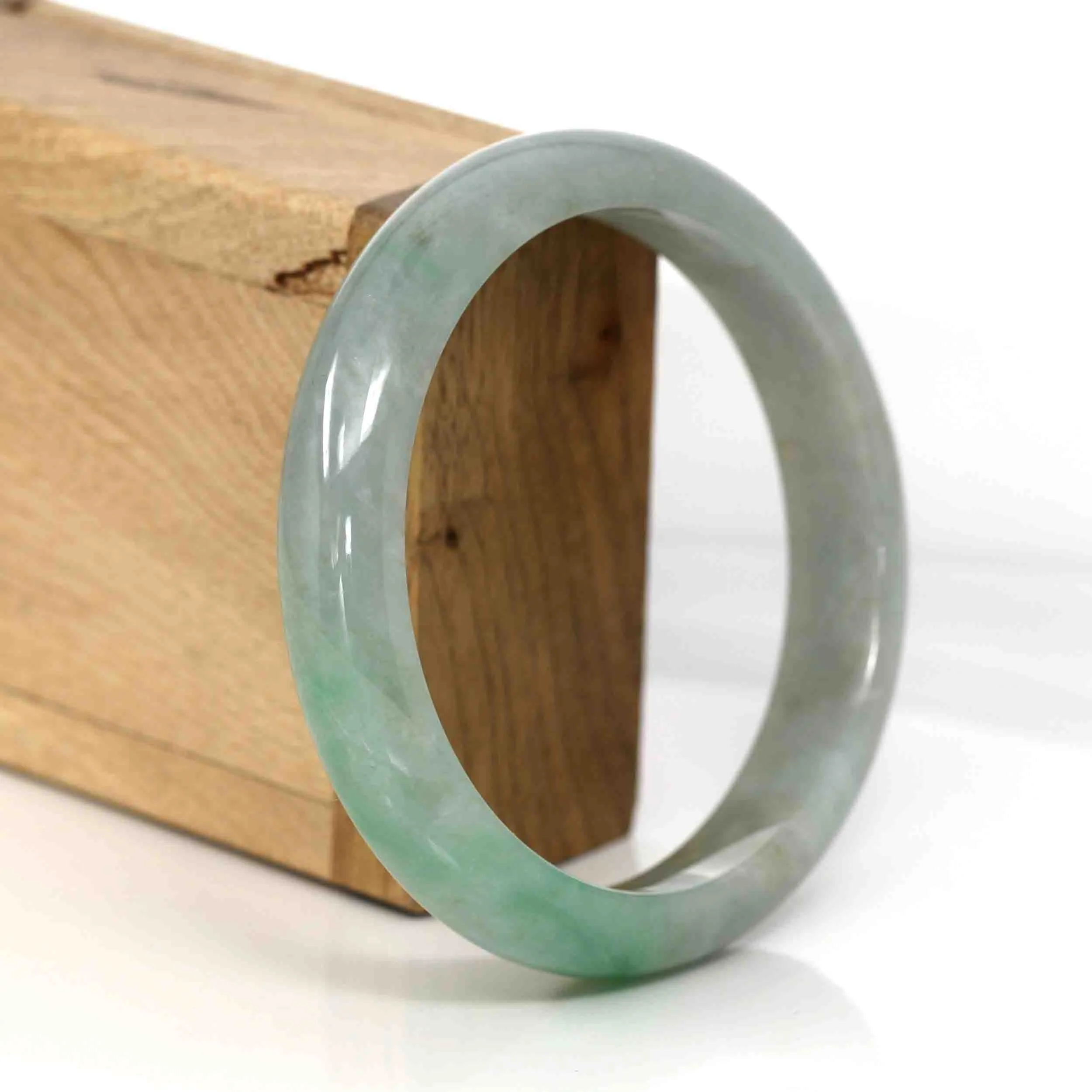 Genuine Burmese Green Jadeite Jade Bangle Bracelet ( 62.35 mm) #329