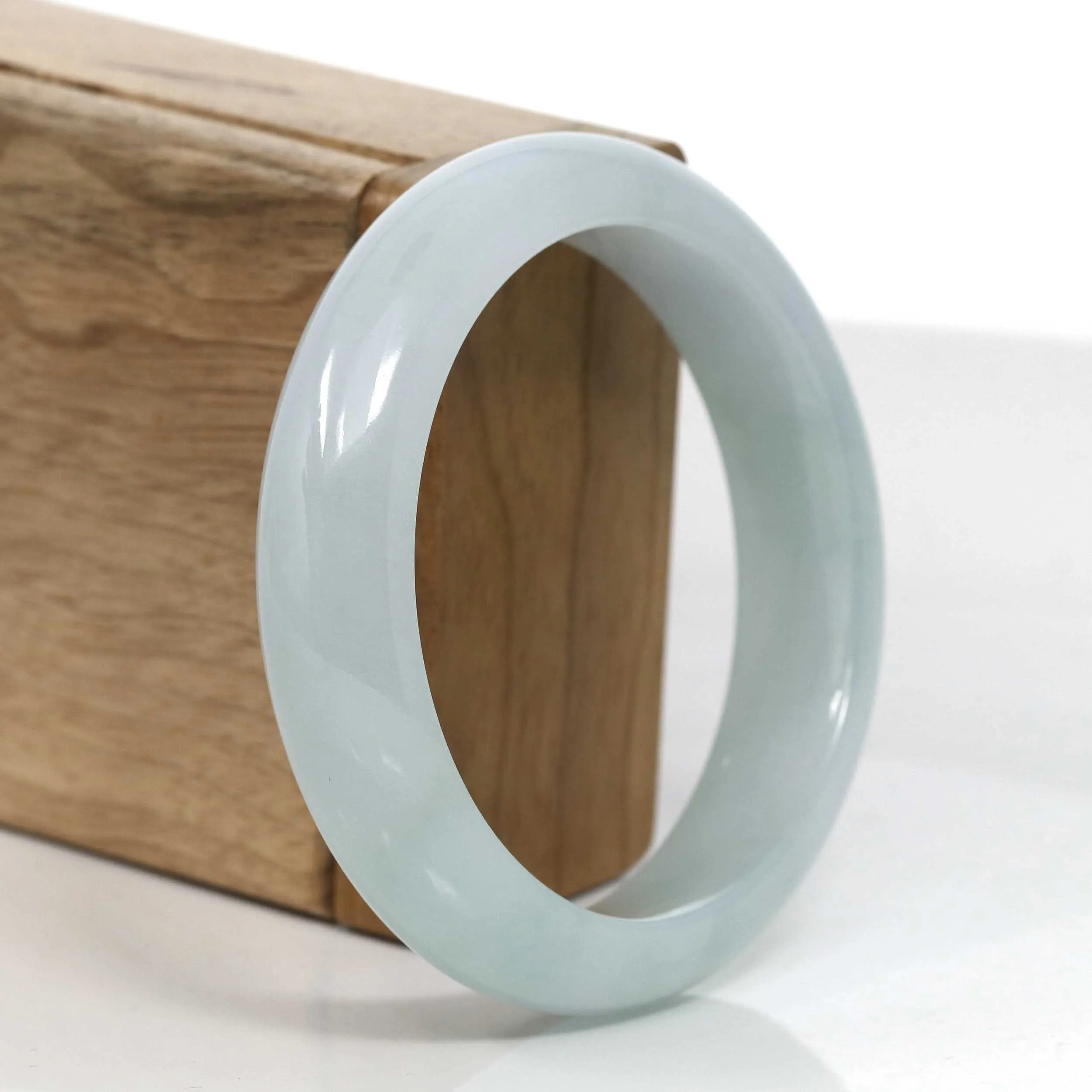 Genuine Burmese Ice Jadeite Jade Bangle Bracelet ( 57.4 mm )#947