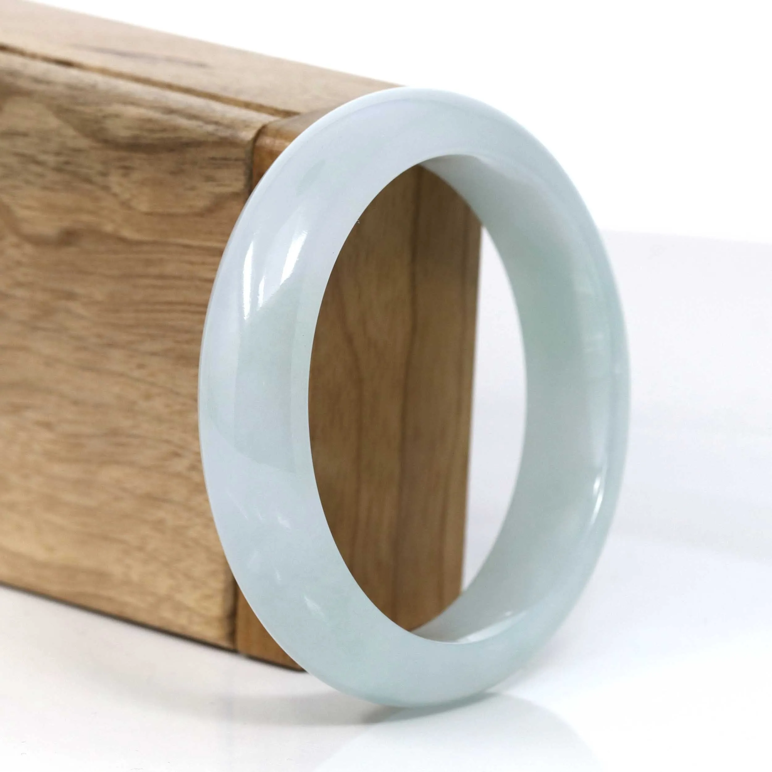 Genuine Burmese Ice Jadeite Jade Bangle Bracelet ( 57.4 mm )#947