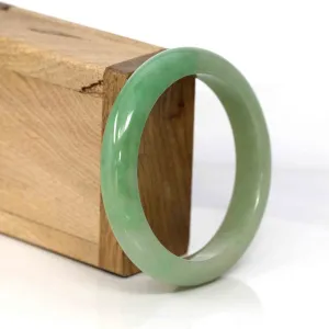 Genuine Burmese Yellowish Green Jadeite Jade Bangle (58.15 mm) #330