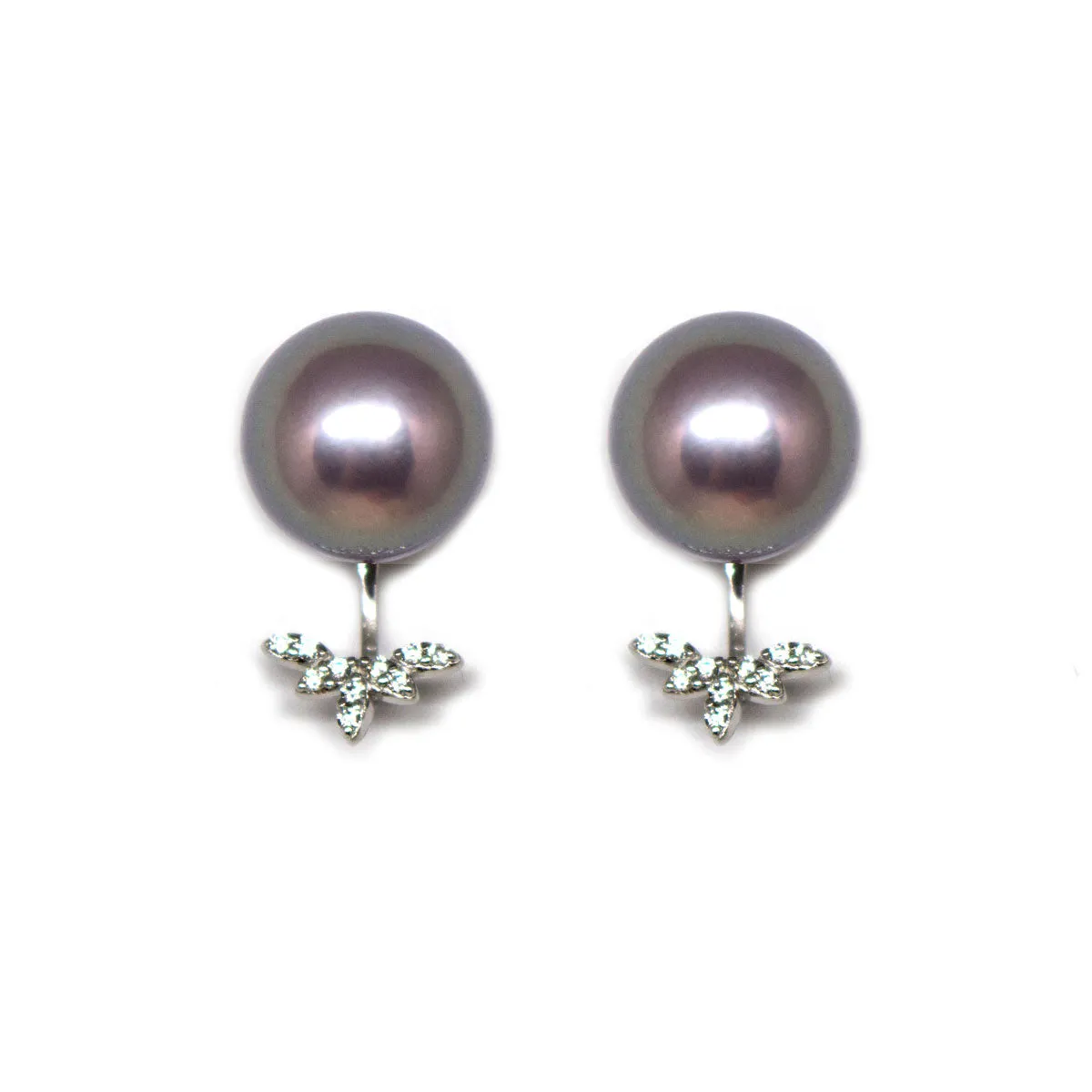 Glittering Back Edison Pearl Earrings