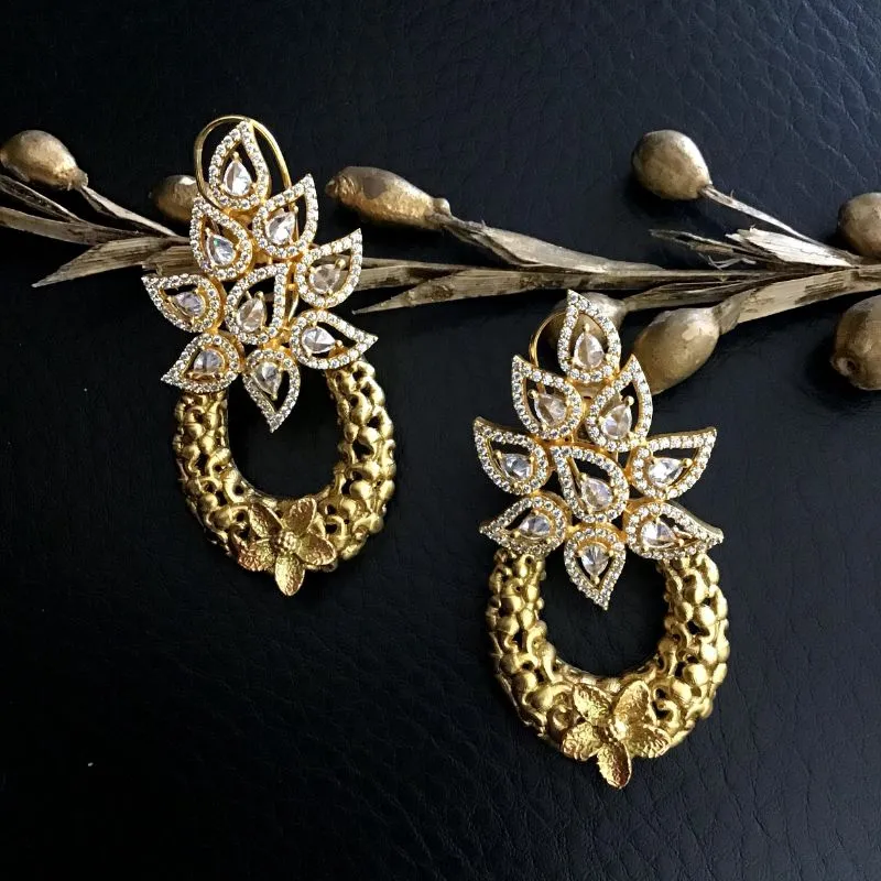 Gold Zircon/AD Earring 1359-5424