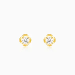 Golden Mini Floral Earrings