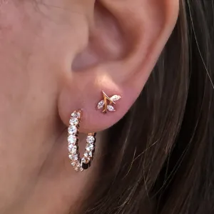 Hoops with 8 Clear Zircon Stones