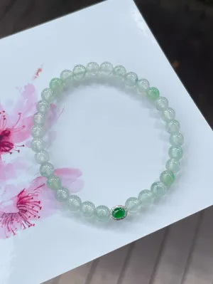 Icy Jadeite Bracelet - Round Beads (NJBA131)