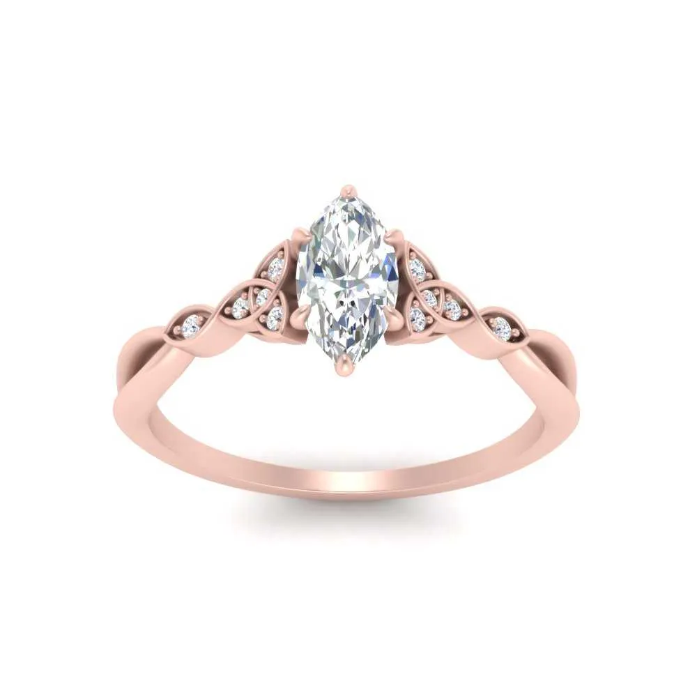 IGI Certified 1/2 - 5 Carat Lab Grown Diamond Celtic Knot Women Engagement Ring 14K Gold