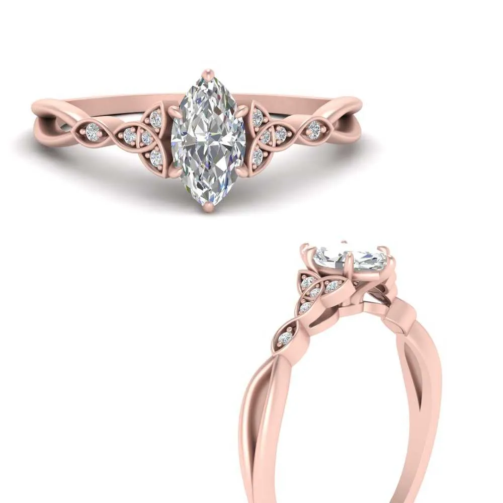 IGI Certified 1/2 - 5 Carat Lab Grown Diamond Celtic Knot Women Engagement Ring 14K Gold