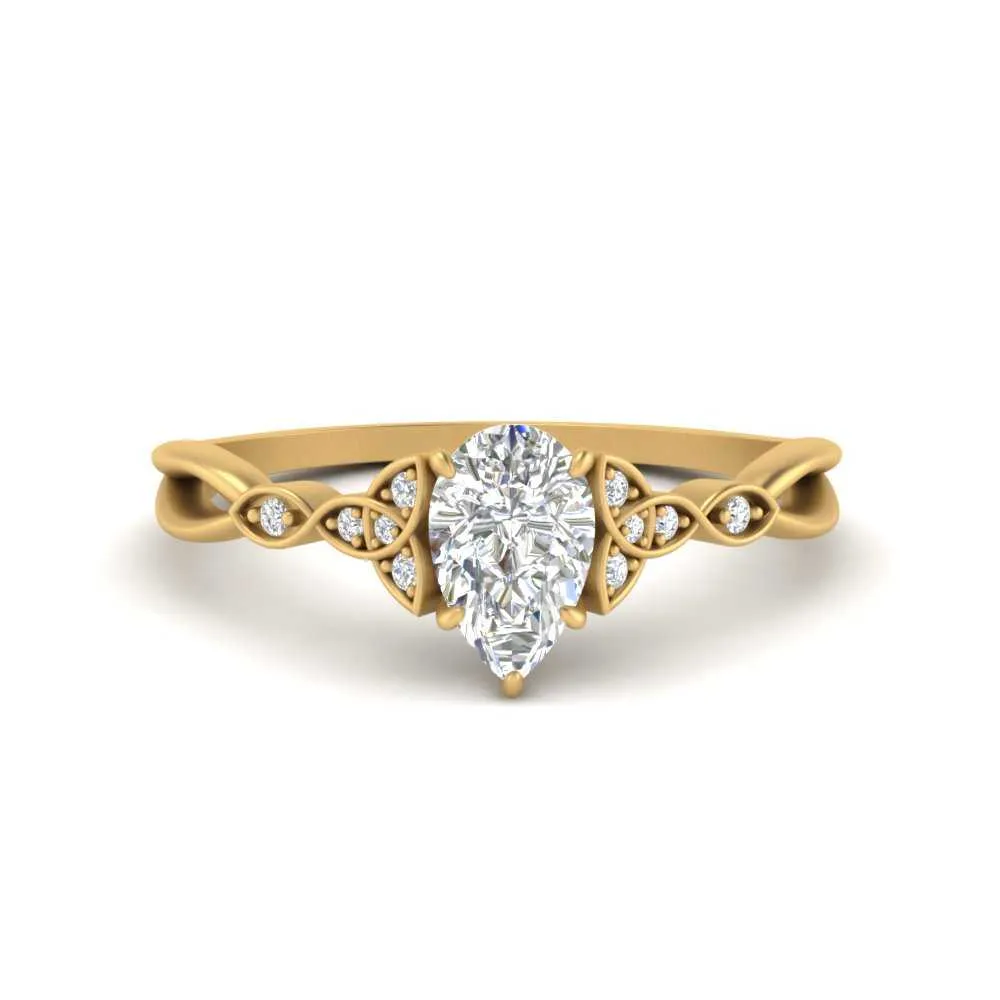 IGI Certified 1/2 - 5 Carat Lab Grown Diamond Celtic Knot Women Engagement Ring 14K Gold