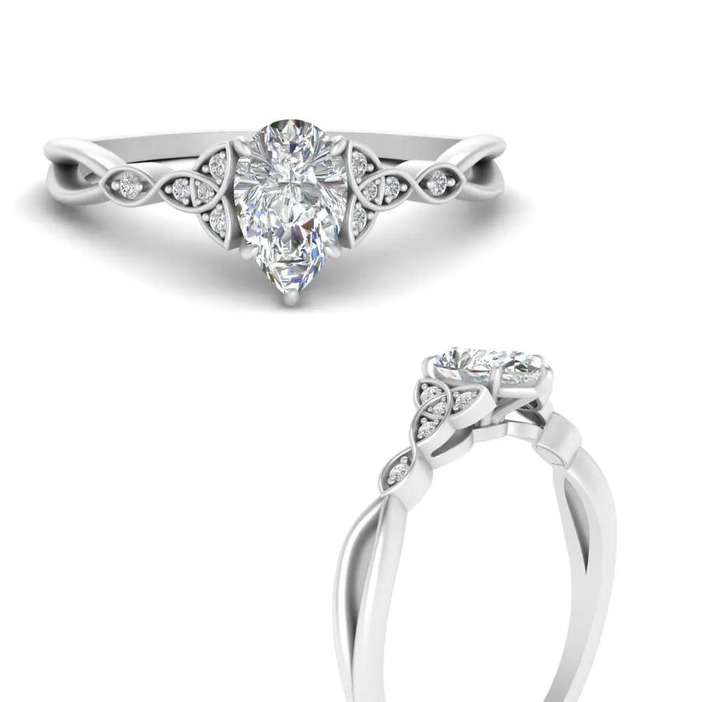 IGI Certified 1/2 - 5 Carat Lab Grown Diamond Celtic Knot Women Engagement Ring 14K Gold
