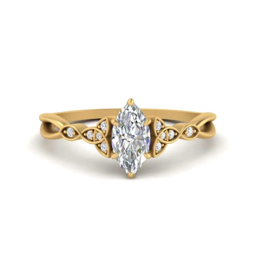 IGI Certified 1/2 - 5 Carat Lab Grown Diamond Celtic Knot Women Engagement Ring 14K Gold