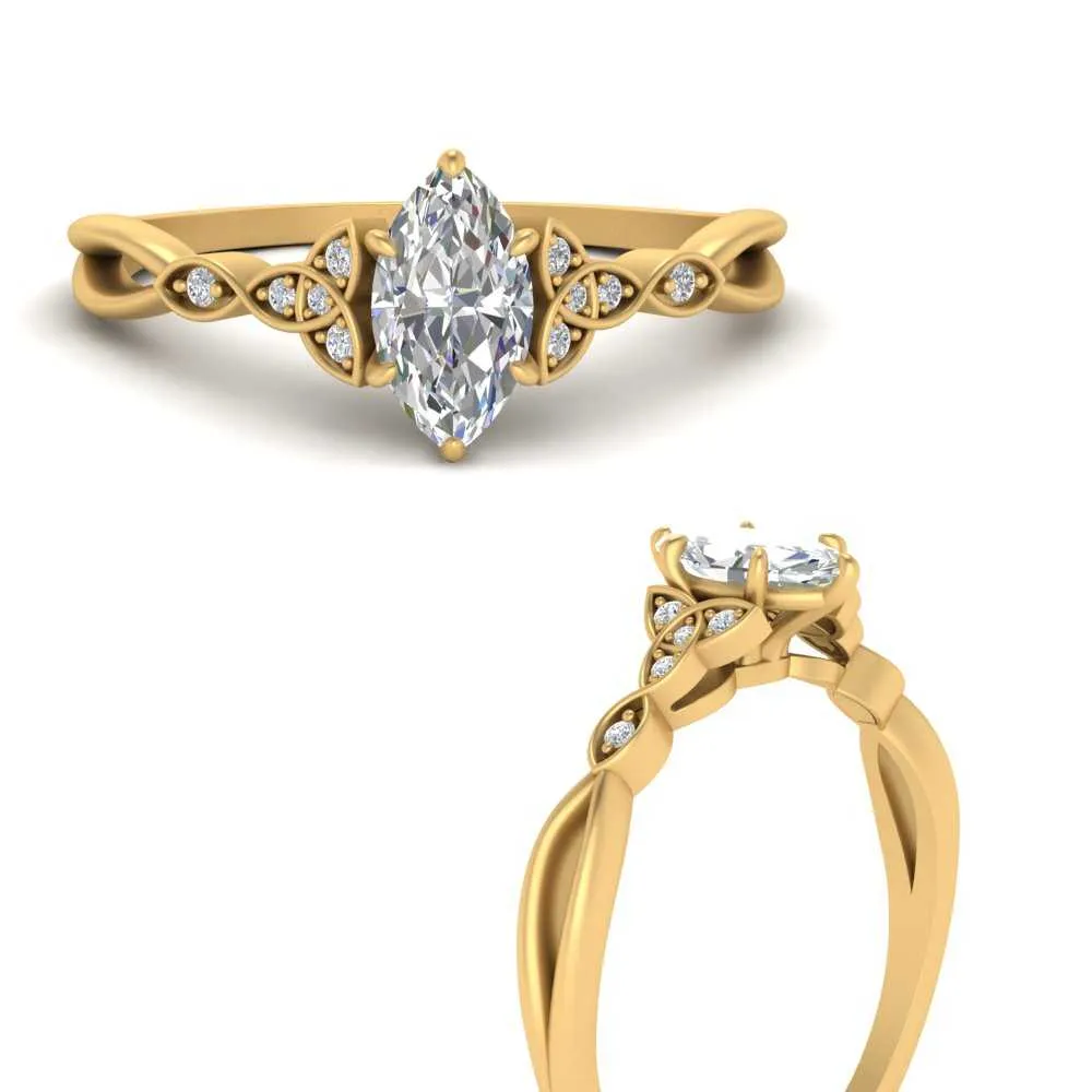 IGI Certified 1/2 - 5 Carat Lab Grown Diamond Celtic Knot Women Engagement Ring 14K Gold