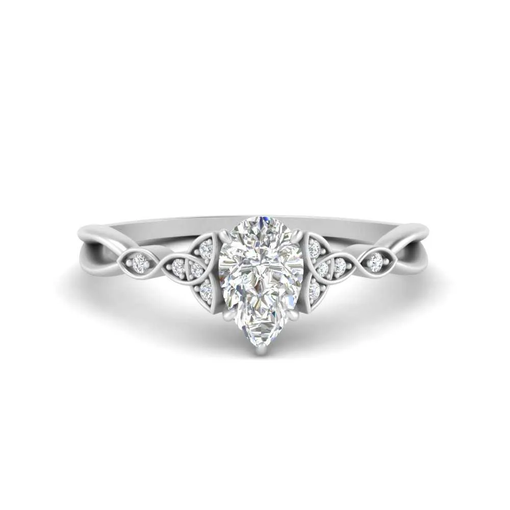 IGI Certified 1/2 - 5 Carat Lab Grown Diamond Celtic Knot Women Engagement Ring 14K Gold
