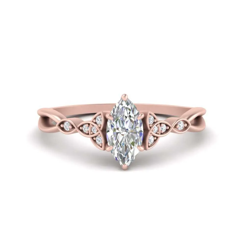 IGI Certified 1/2 - 5 Carat Lab Grown Diamond Celtic Knot Women Engagement Ring 14K Gold