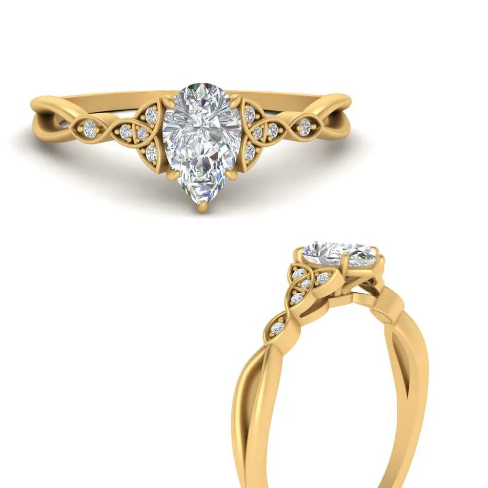 IGI Certified 1/2 - 5 Carat Lab Grown Diamond Celtic Knot Women Engagement Ring 14K Gold