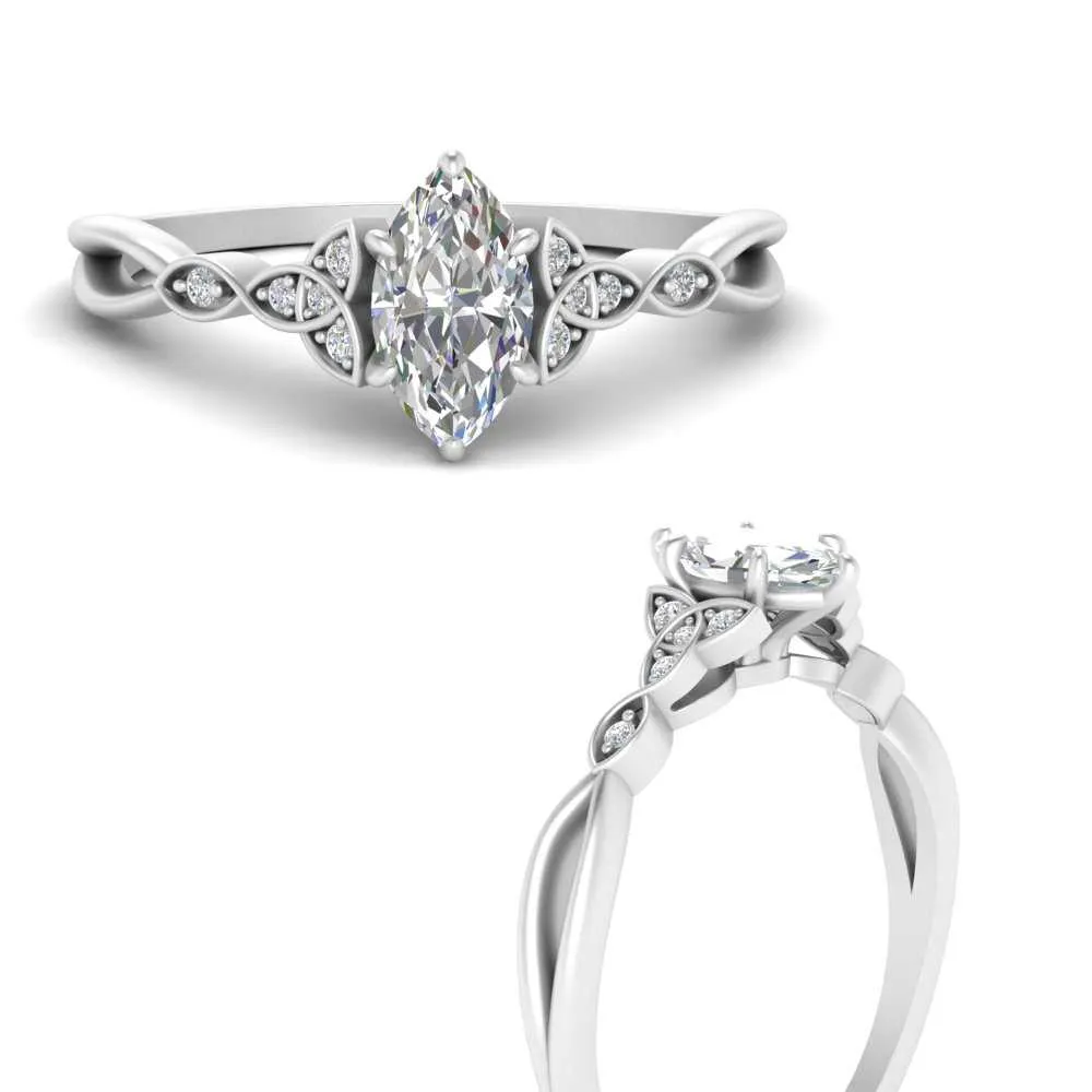IGI Certified 1/2 - 5 Carat Lab Grown Diamond Celtic Knot Women Engagement Ring 14K Gold