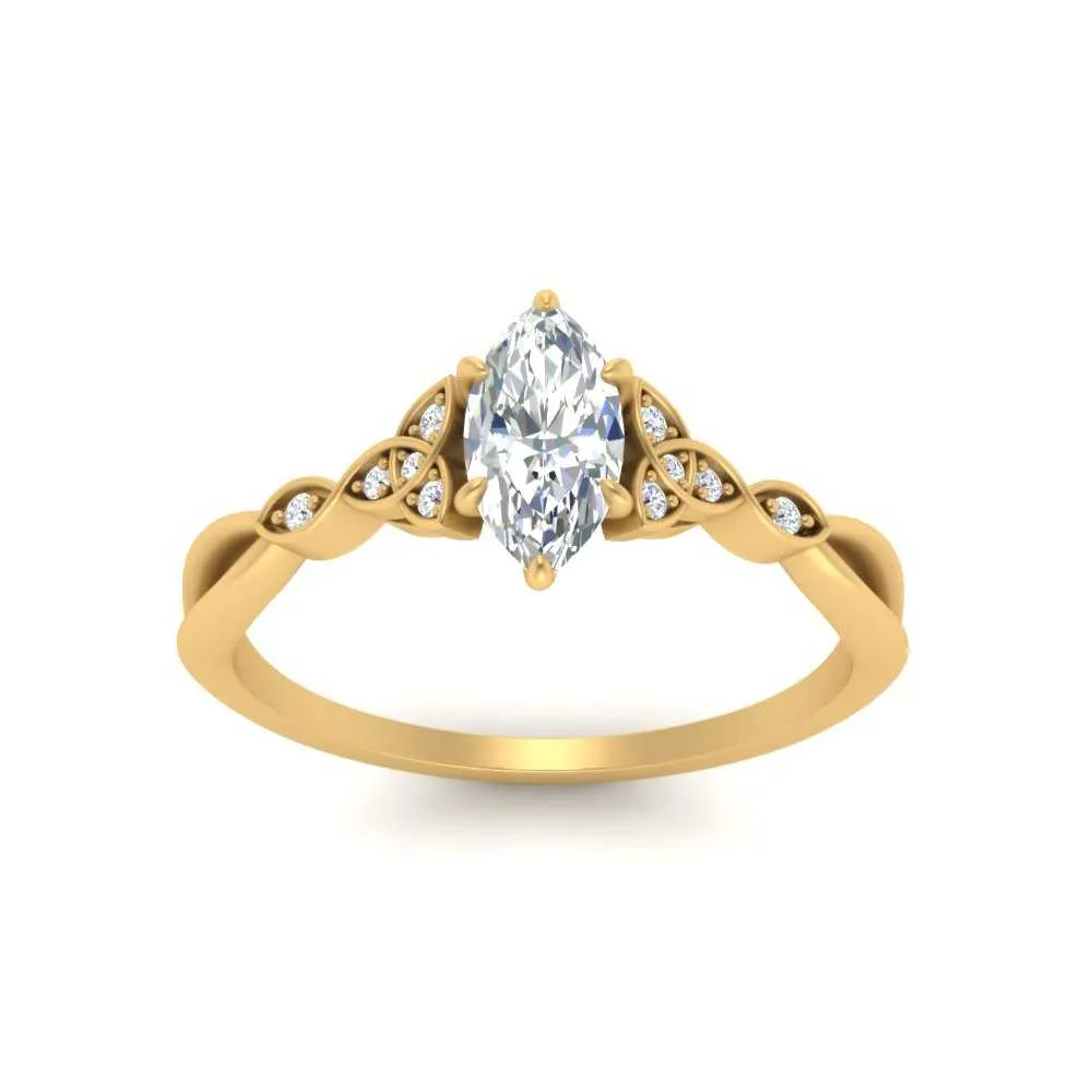 IGI Certified 1/2 - 5 Carat Lab Grown Diamond Celtic Knot Women Engagement Ring 14K Gold