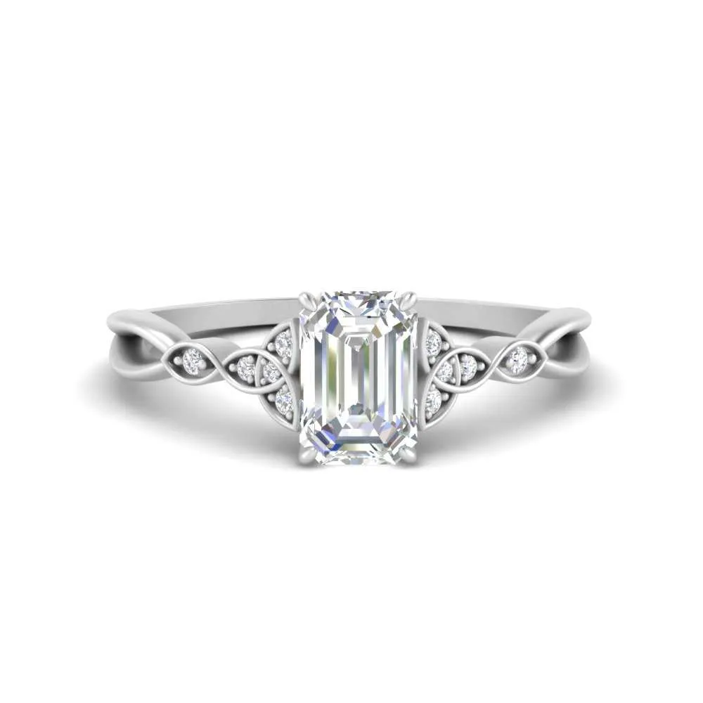 IGI Certified 1/2 - 5 Carat Lab Grown Diamond Celtic Knot Women Engagement Ring 14K Gold