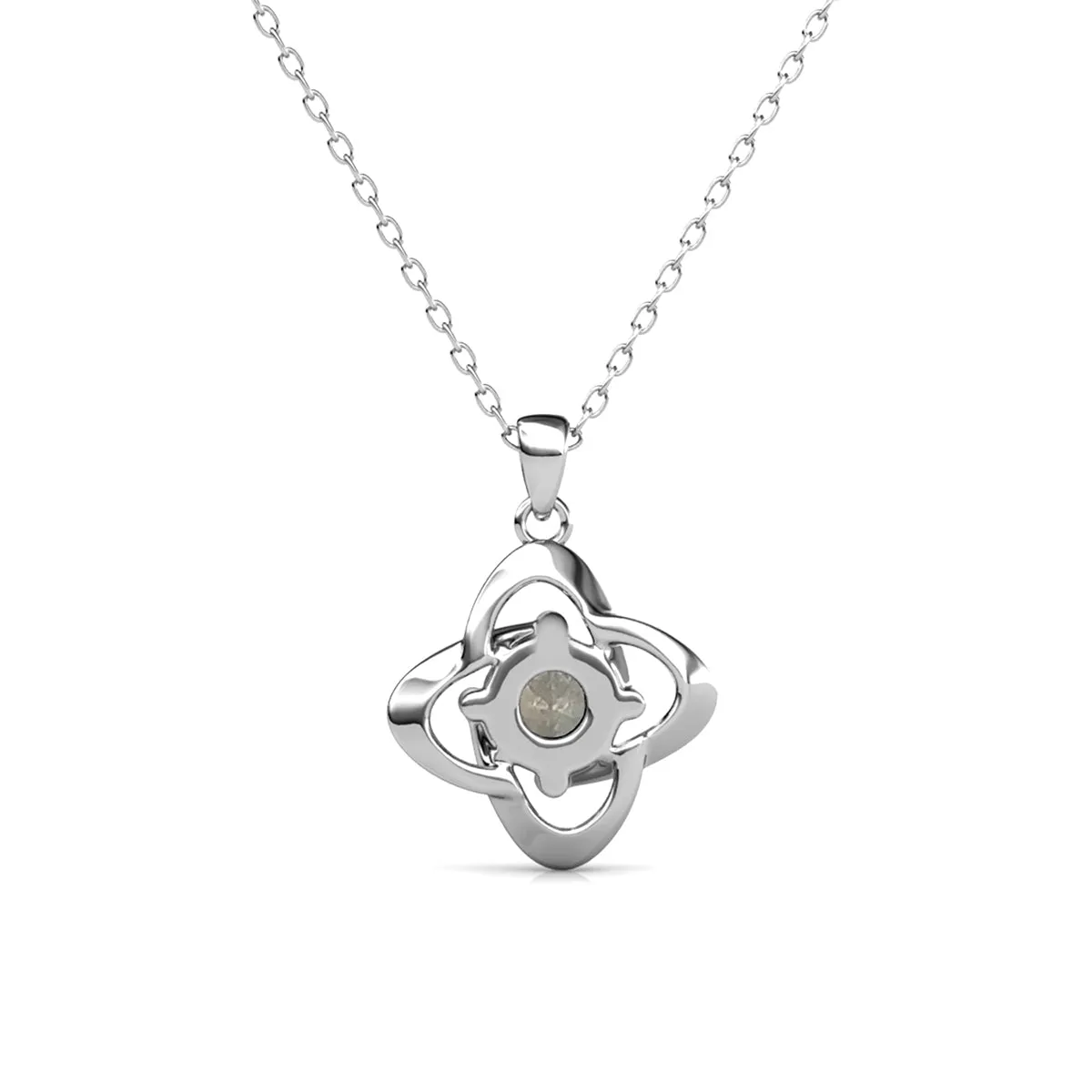 Infinity November Birthstone Citrine Necklace 18k White Gold Plated Silver Birthstone Necklace with Swarovski Crystal
