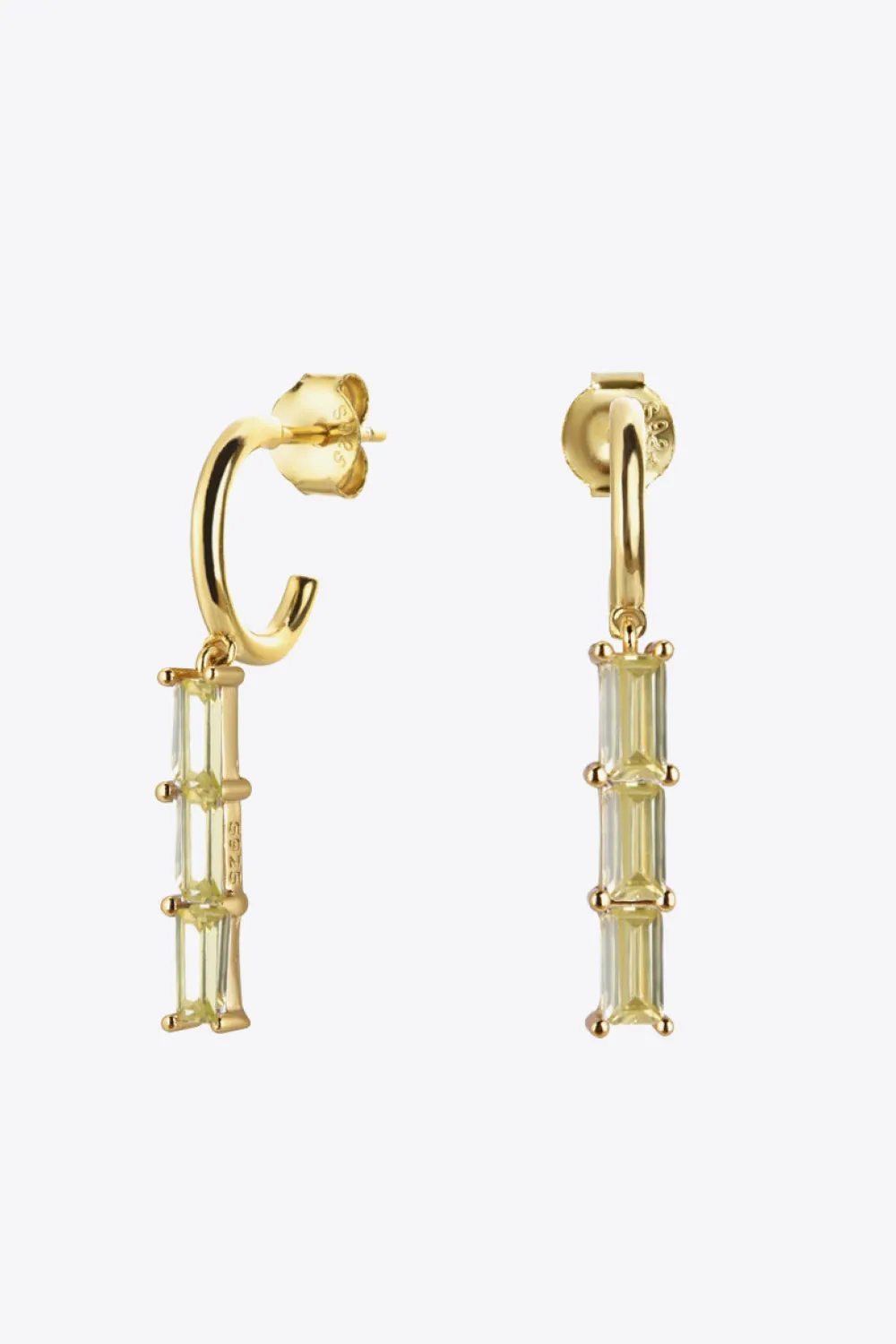 Inlaid Zircon 925 Sterling Silver Earrings - 7 colors