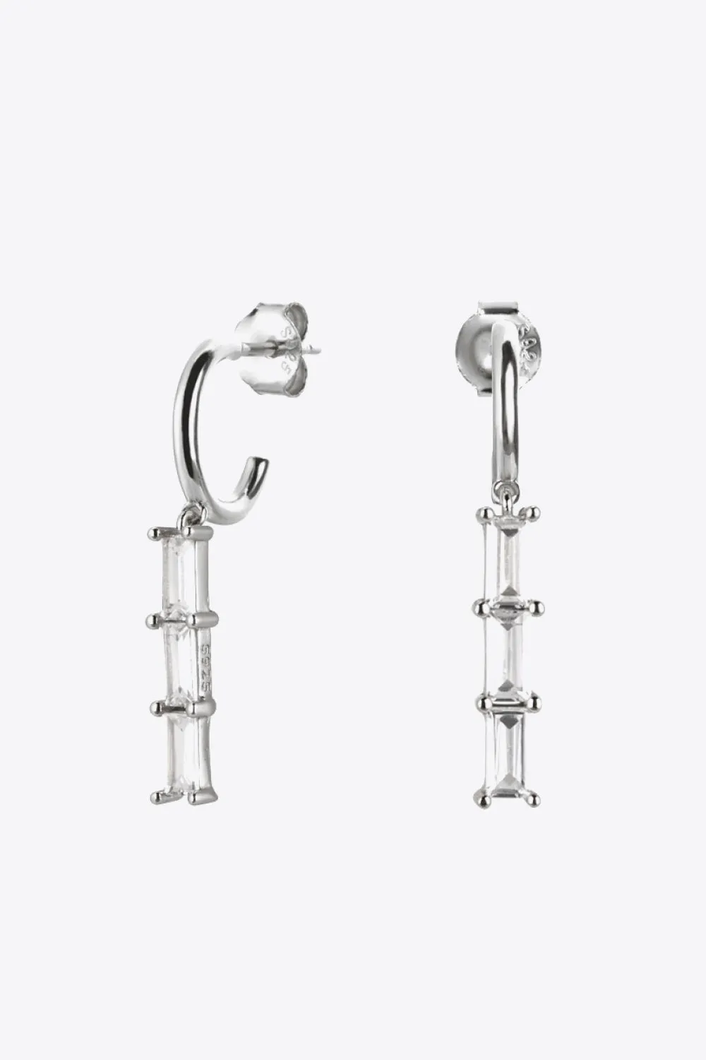 Inlaid Zircon 925 Sterling Silver Earrings - 7 colors