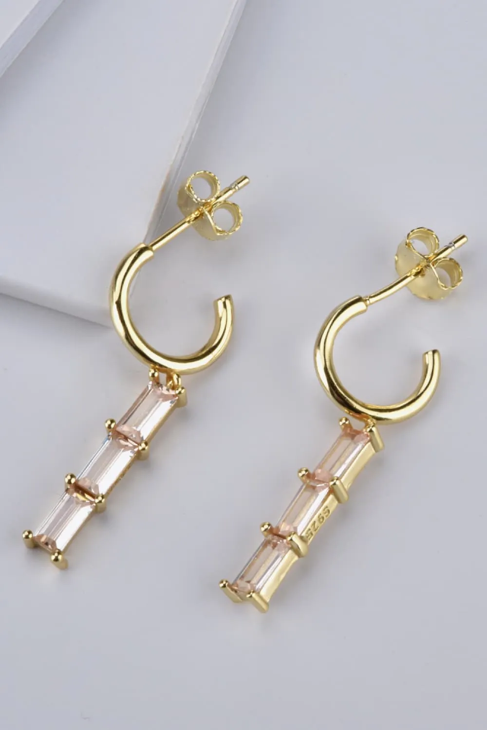Inlaid Zircon 925 Sterling Silver Earrings - 7 colors