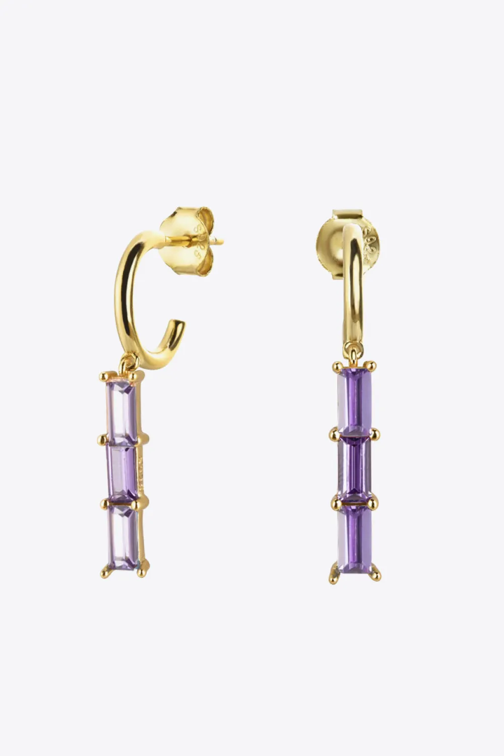 Inlaid Zircon 925 Sterling Silver Earrings - 7 colors