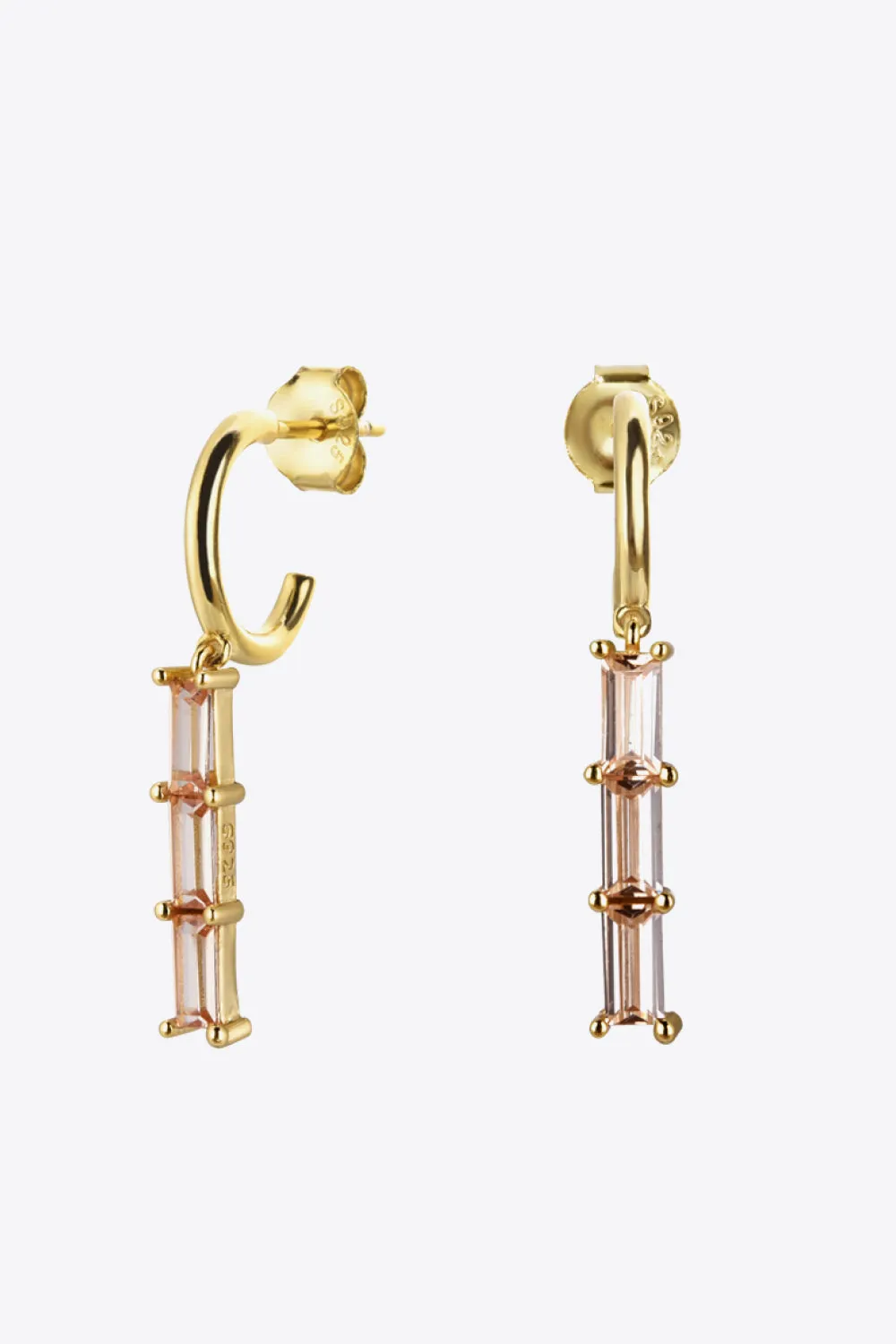 Inlaid Zircon 925 Sterling Silver Earrings - 7 colors