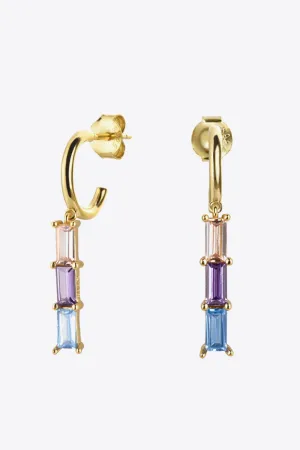 Inlaid Zircon 925 Sterling Silver Earrings - 7 colors
