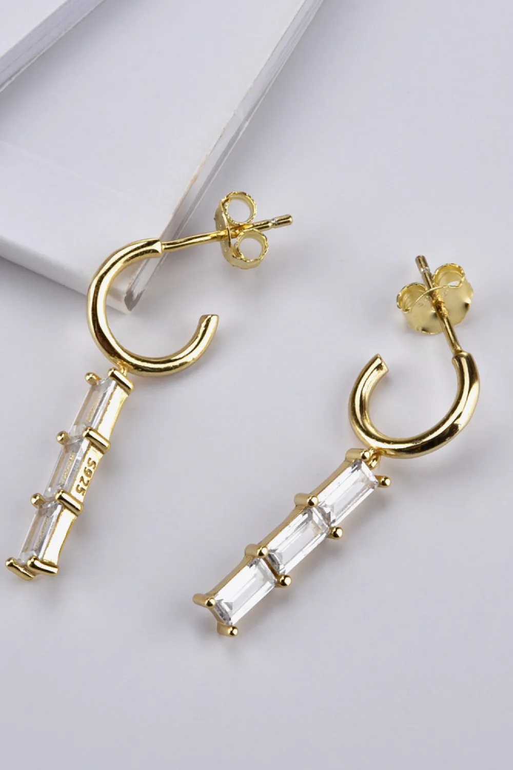 Inlaid Zircon 925 Sterling Silver Earrings - 7 colors