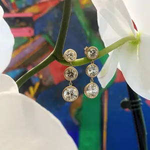 Kimberly Collins Champagne Zircon Triple Drop Earring