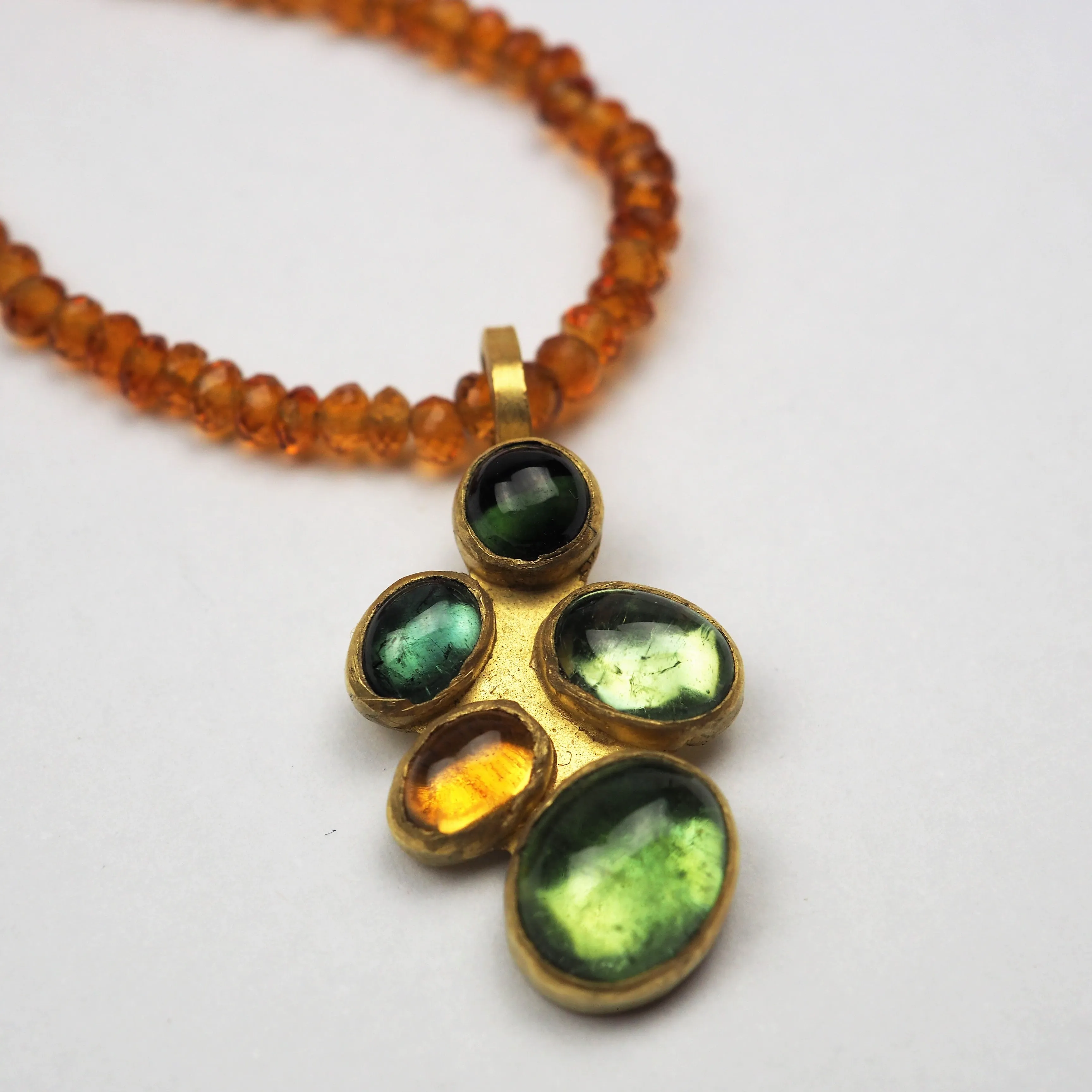 Krinos, Daphne – Tourmaline Pendant Citrine Necklace