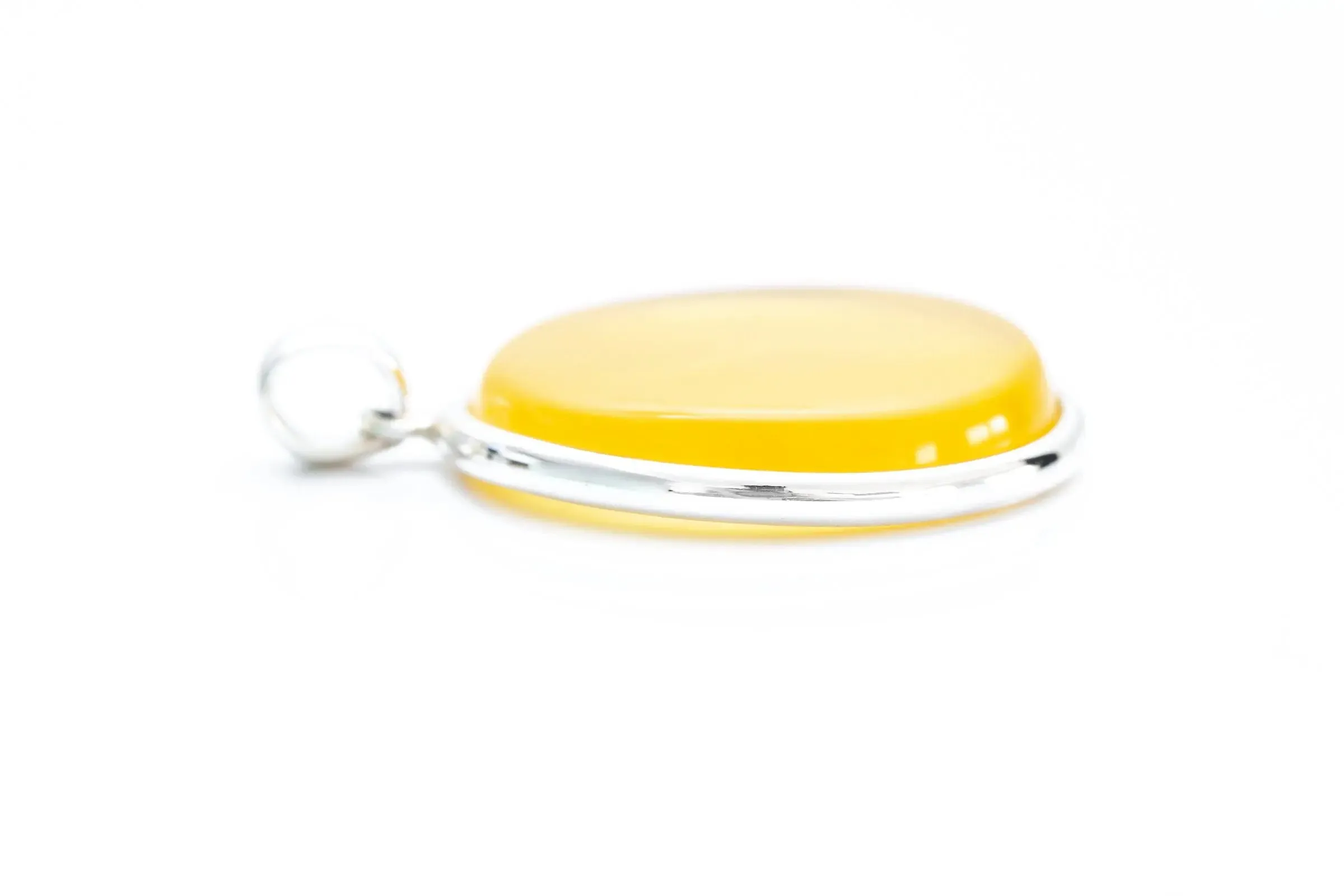 Large Yellow Amber Circle Pendant