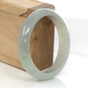 Lavender- Green Genuine Burmese Jadeite Jade Bangle Bracelet (56.56 mm) #635