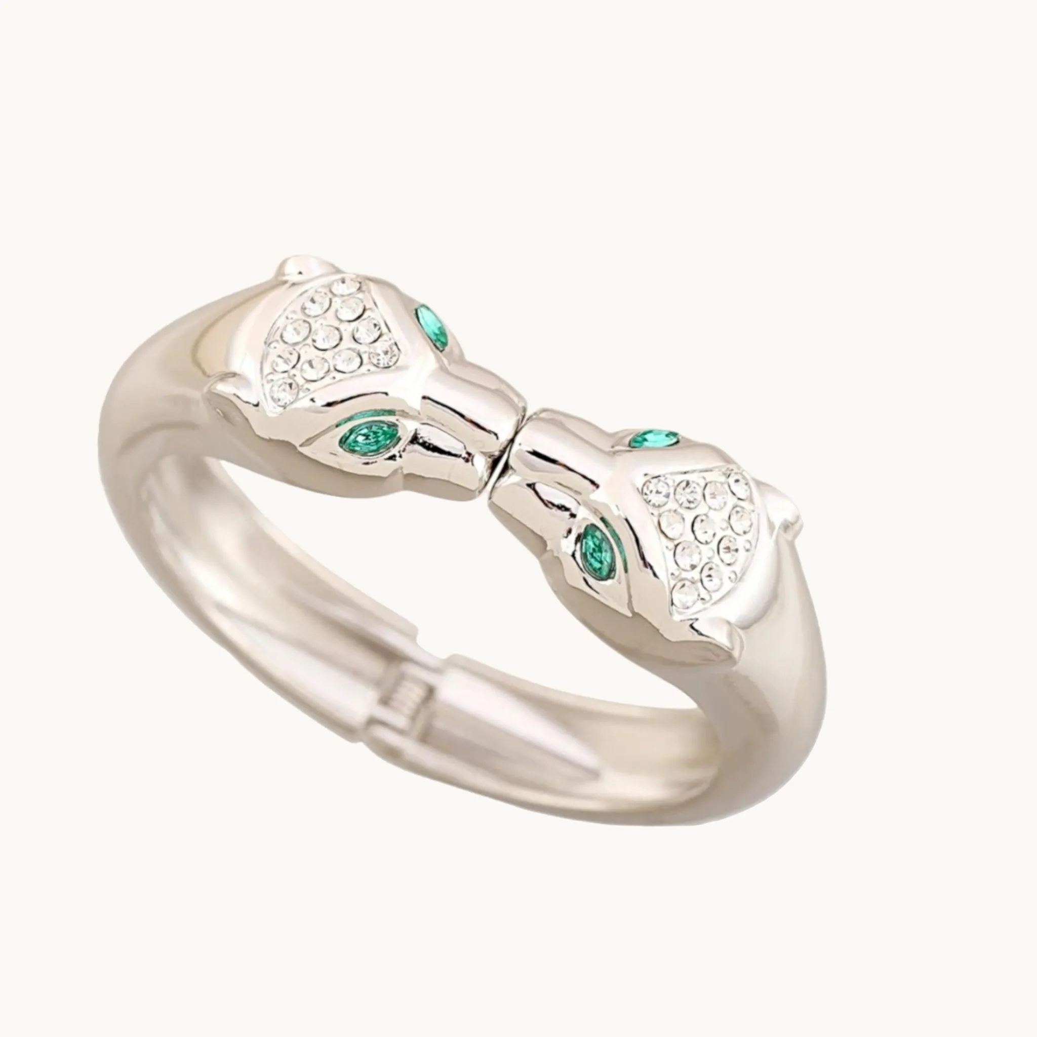 Luxe Silver Leopard Bangle