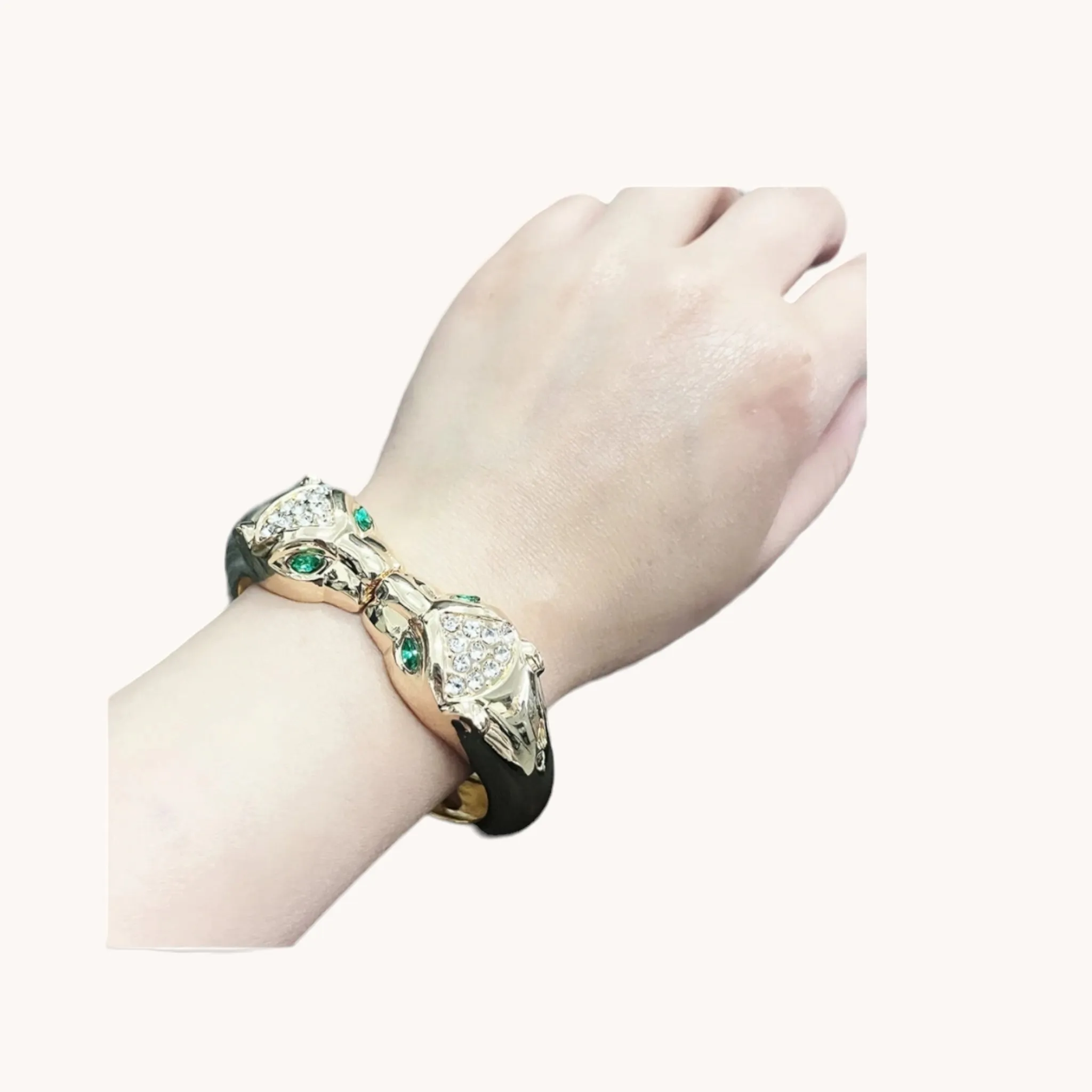 Luxe Silver Leopard Bangle