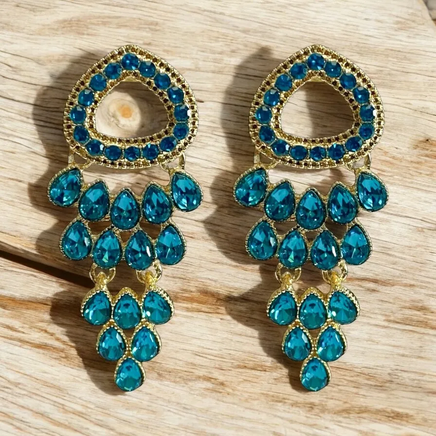 Lydia  Earrings - Blue Zircon