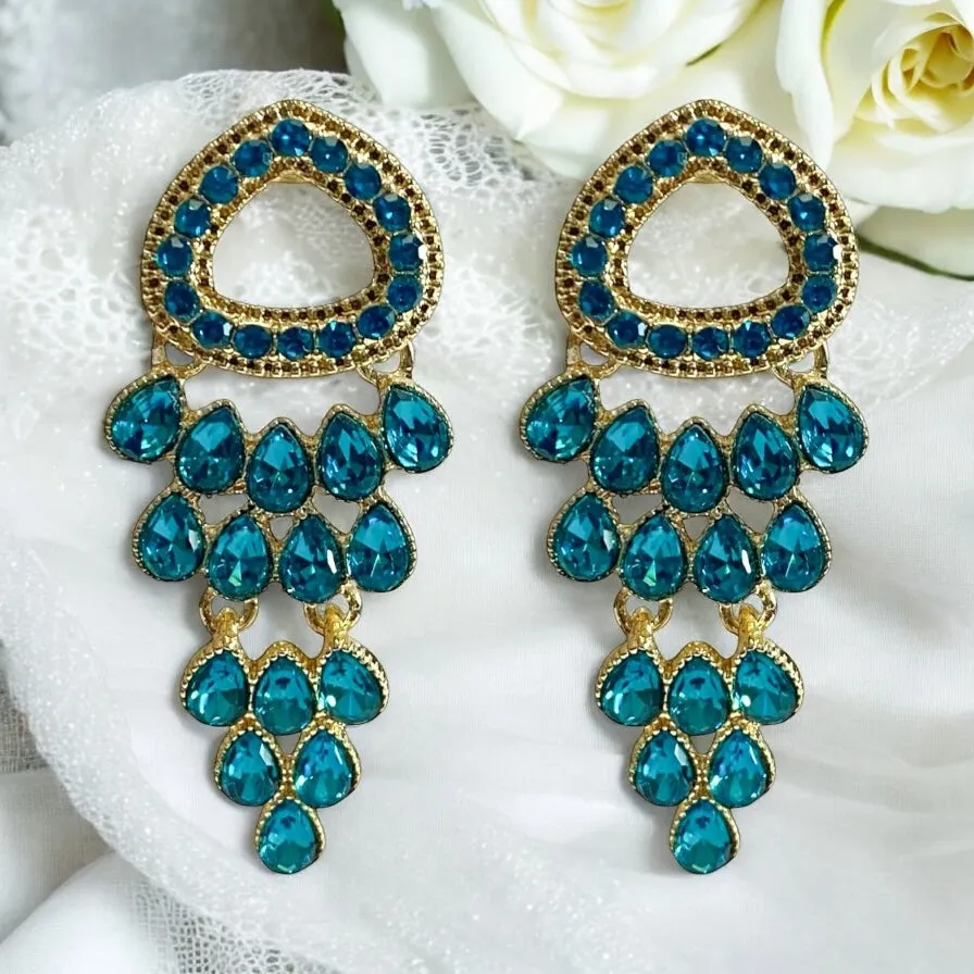 Lydia  Earrings - Blue Zircon
