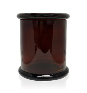 Metro - Dark Amber Glass Candle Jar with Lid 280-300ml