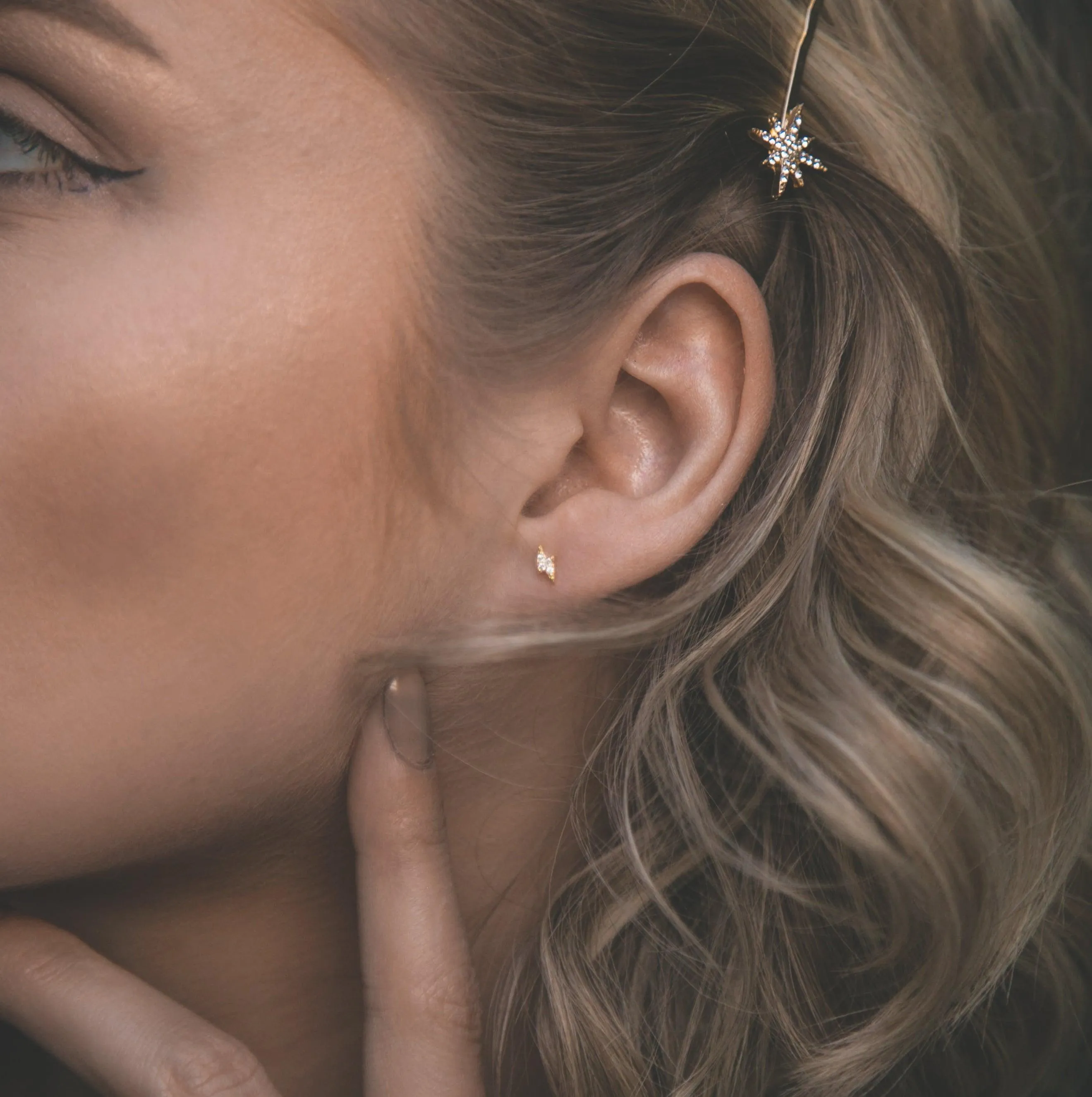Miku Lightning, Moon & Star Stud Earrings Set | 18K Gold Plated