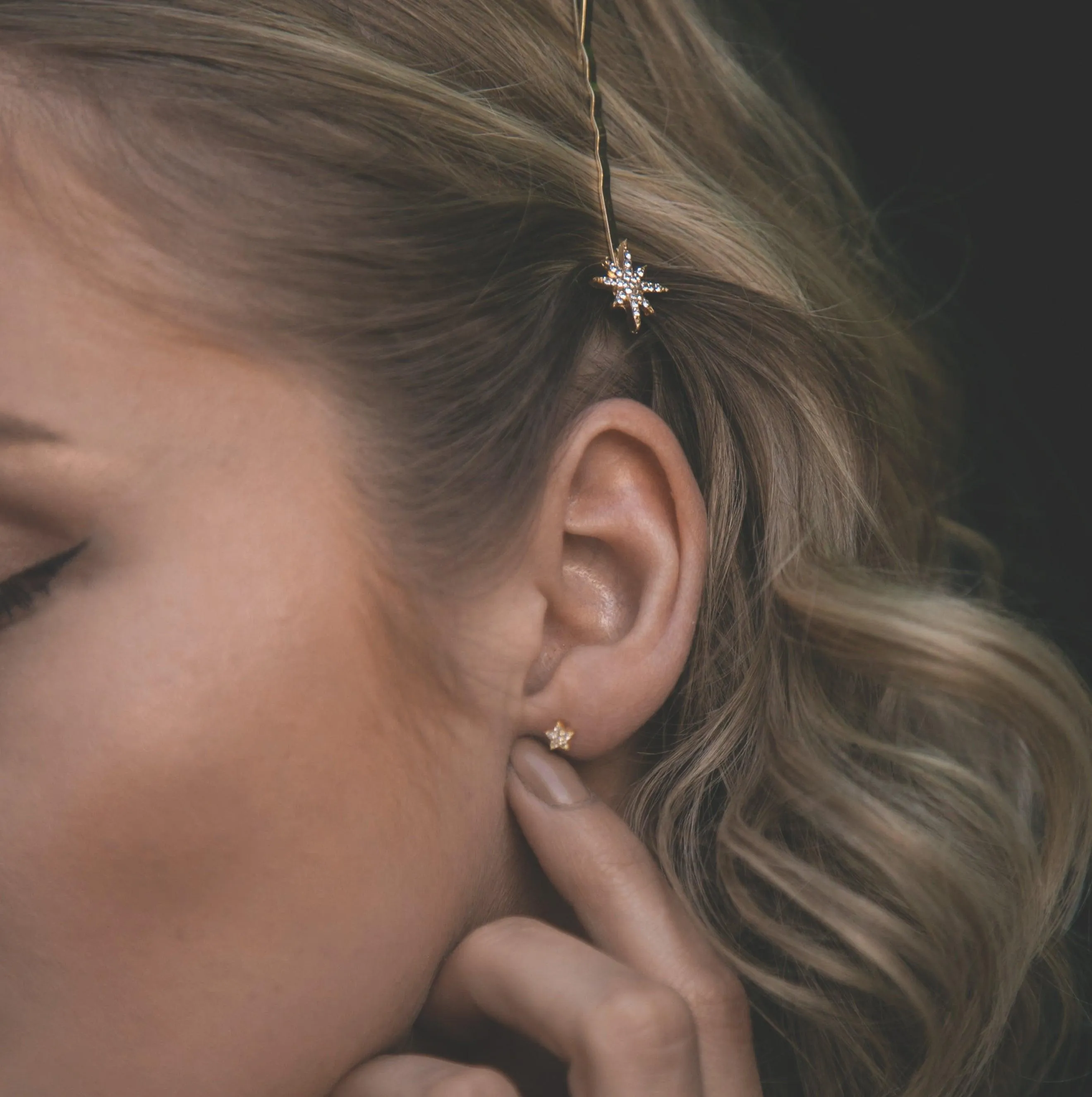 Miku Lightning, Moon & Star Stud Earrings Set | 18K Gold Plated