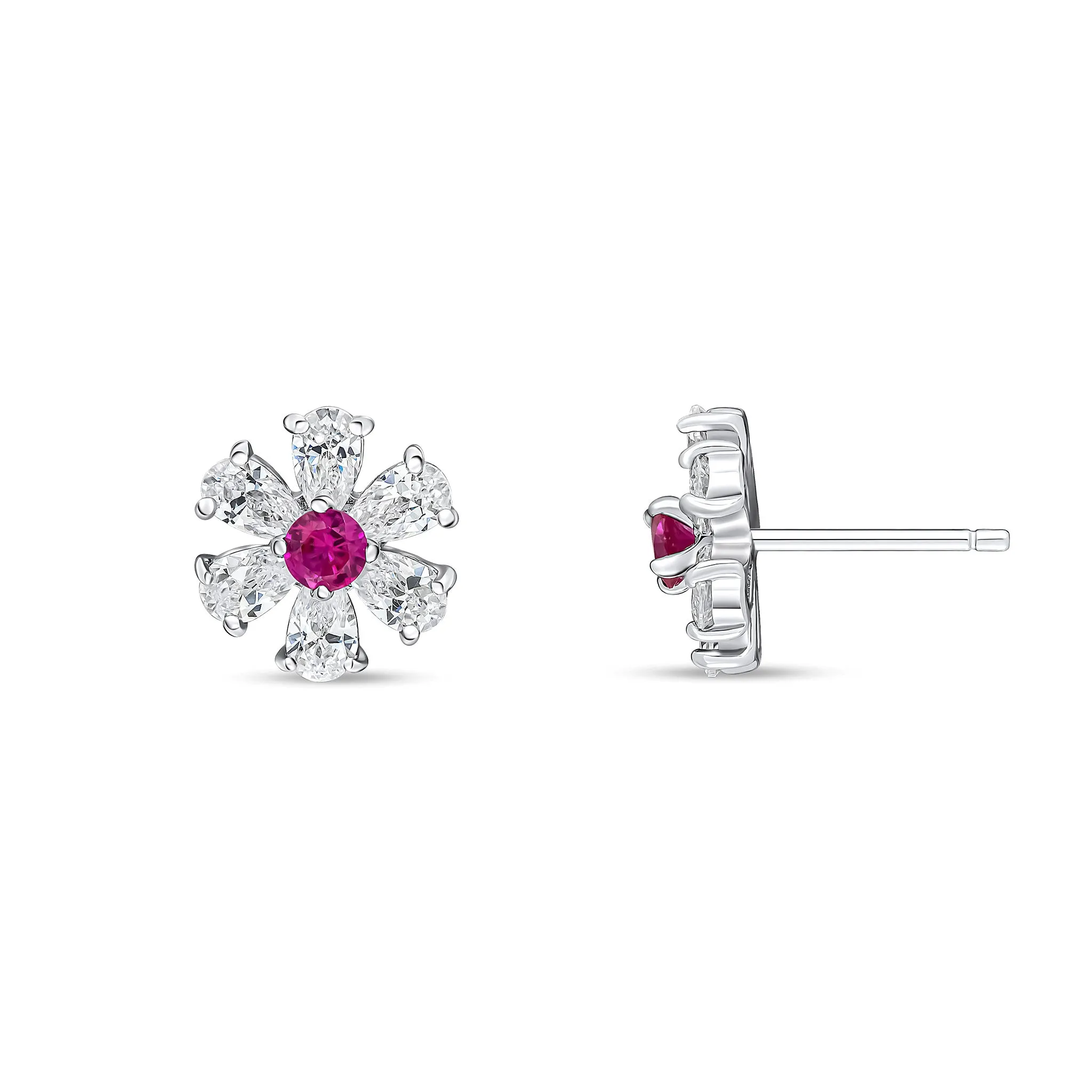 Mini Daisy Earrings (Ruby)