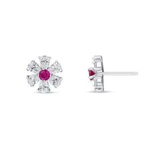 Mini Daisy Earrings (Ruby)