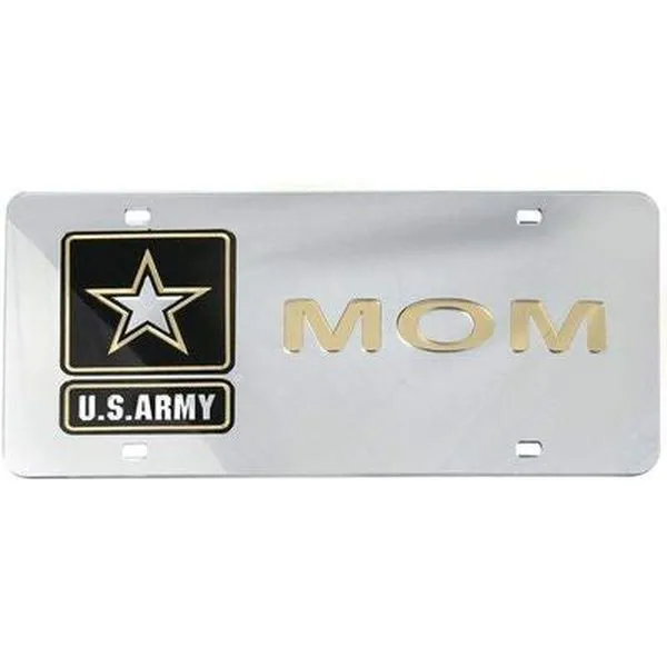 Mirror Inlaid US Army Mom License Plate