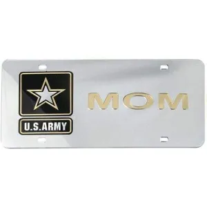 Mirror Inlaid US Army Mom License Plate