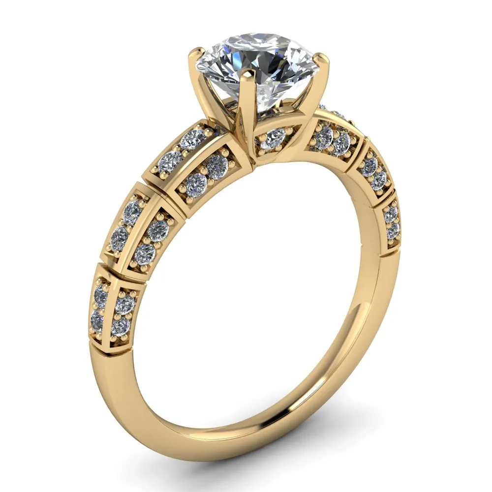 Moissanite Engagement Ring Moissanite Diamond Setting - Jet
