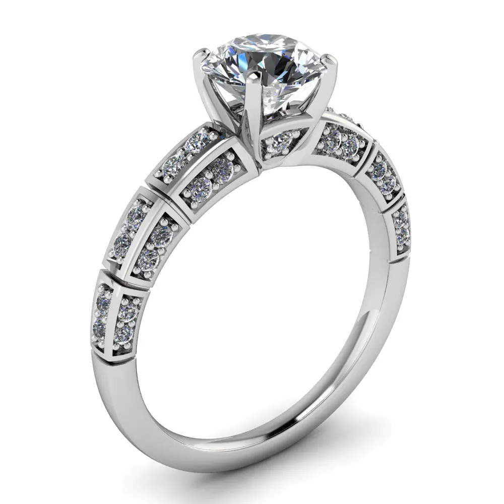Moissanite Engagement Ring Moissanite Diamond Setting - Jet